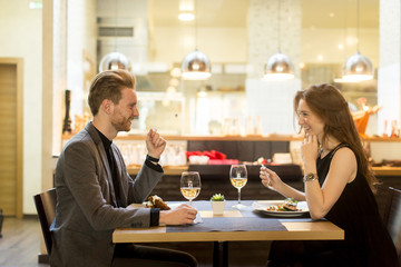 Romantic dinner in restaurant