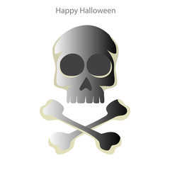 Halloween skull on a white background