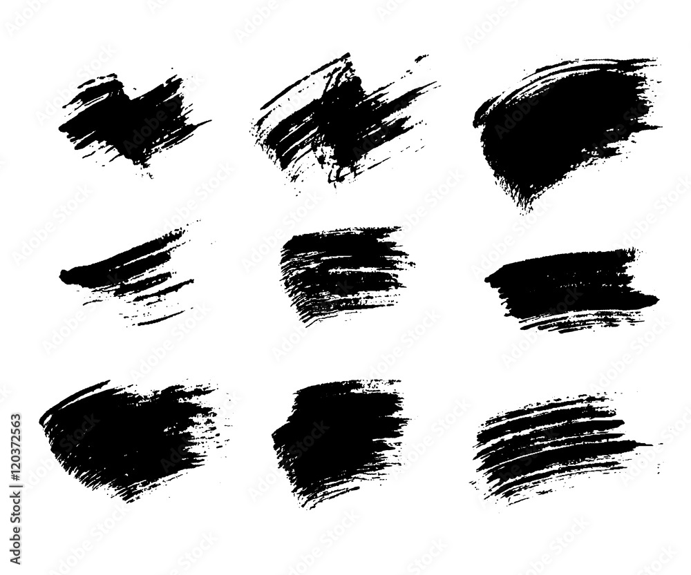 Canvas Prints grunge brushes texture white and black set. sketch abstract to create distressed effect. overlay dis
