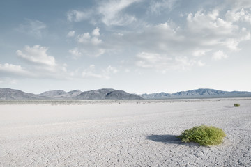 vue panoramique sur le désert sec dans la vallée de la mort avec quelques montagnes à l& 39 arrière
