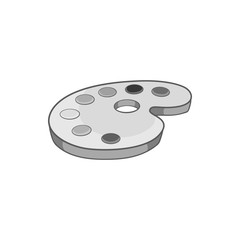 Palette of colors icon in black monochrome style isolated on white background. Drawing symbol vector illustration