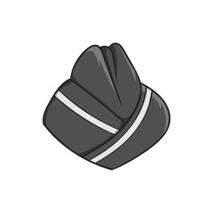 Hat stewardess icon in black monochrome style isolated on white background. Headdress symbol vector illustration