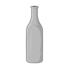 Bottle of beer icon in black monochrome style isolated on white background. Dishes and drink symbol vector illustration