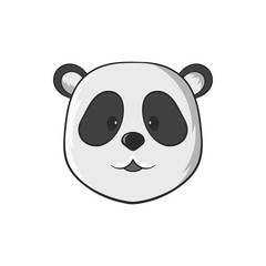 Panda icon in black monochrome style isolated on white background. Animal symbol vector illustration