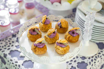 cakes with honey and stuffed purple