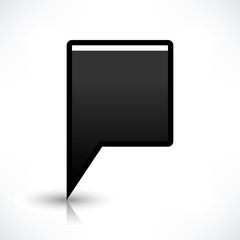 Flat map pin icon black location square sign