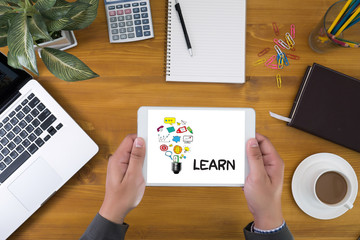Fototapeta na wymiar LEARN Learning Education Knowledge and Knowledge Training E-Lear