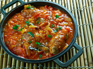 Turkish kofte  with vegetables