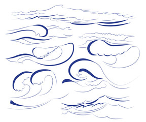 Ocean and sea waves set