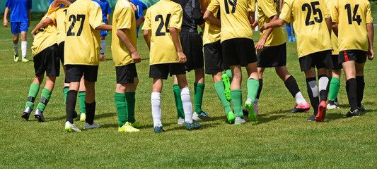Kid soccer team after match