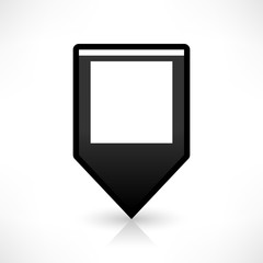 Flat map pin icon black location square sign