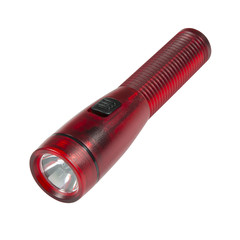 Red torch flashlight isolated on white