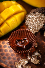 Dark chocolate praline