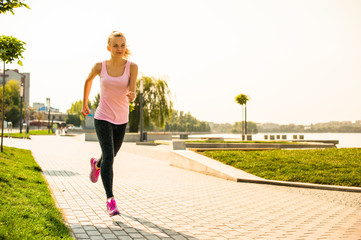 Running girl on the beach