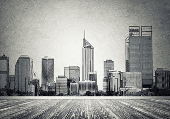 City design on wall