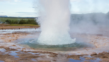 Strokkur eruption in the Geysir area, Iceland