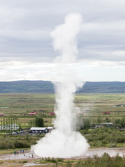 Impressive eruption of the biggest active geysir, Strokkur, with