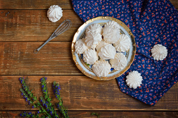 A bowl of home-made meringues
