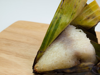 Close up Grilled Sticky Rice with taro