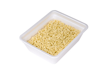 Instant noodles  on white background.
