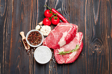 Uncooked organic shin of beef meat