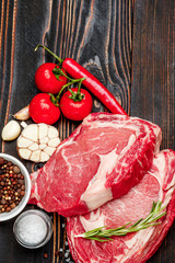 Uncooked organic shin of beef meat