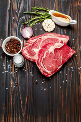 Uncooked organic shin of beef meat