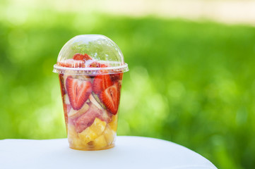 Sliced Fruits in cup