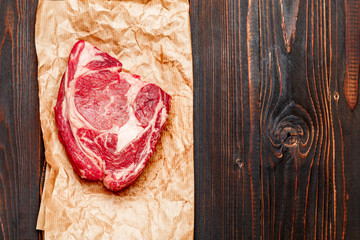 Uncooked organic shin of beef meat