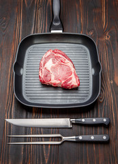 Uncooked organic shin of beef meat