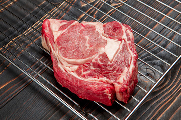 Uncooked organic shin of beef meat