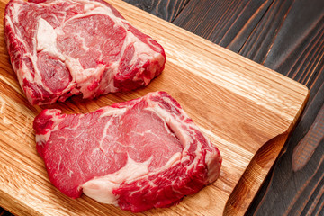 Uncooked organic shin of beef meat