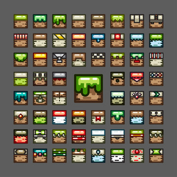 Thick line tilesets for video game set 2