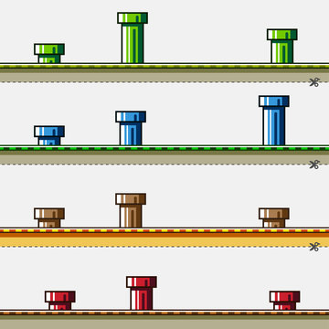 Colored backgrounds with pipes for simple game