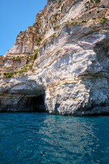 Fototapeta na wymiar Coast of Mediterranean sea on south part of Malta island