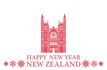 Obraz na płótnie Canvas Happy New Year New Zealand