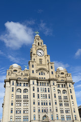 Liverpool city centre - Three Graces, buildings on Liverpool's w