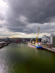 Naklejka premium Cargo port. Dublin terminal