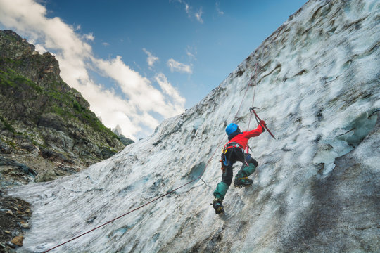Climber on a glacier