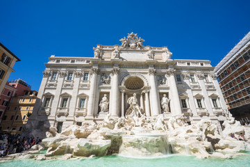 Fototapeta na wymiar The Trevi Fountain is a fountain in the Trevi district in Rome,