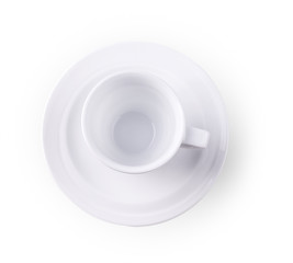 blank white coffee cup isolated on white background