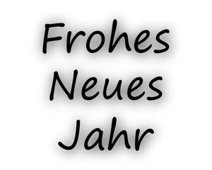 Frohes Neues Jahr auf weiss