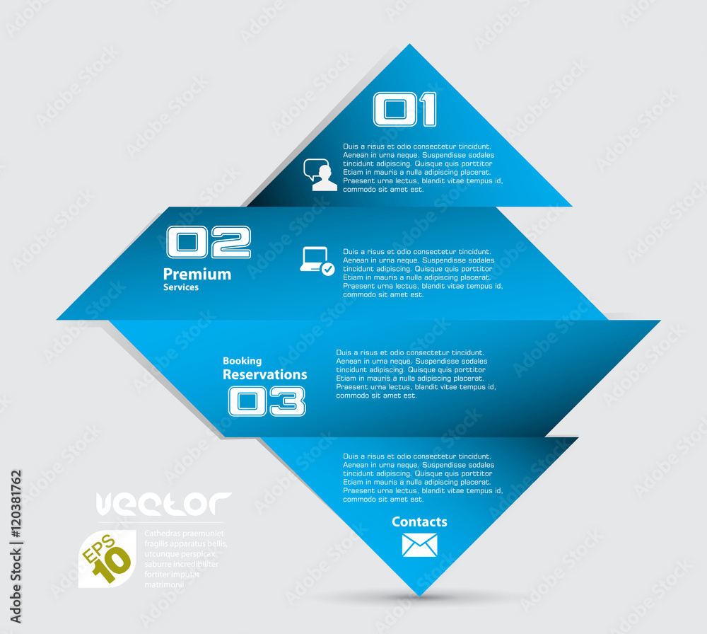 Canvas Prints editable menu for website. origami style.