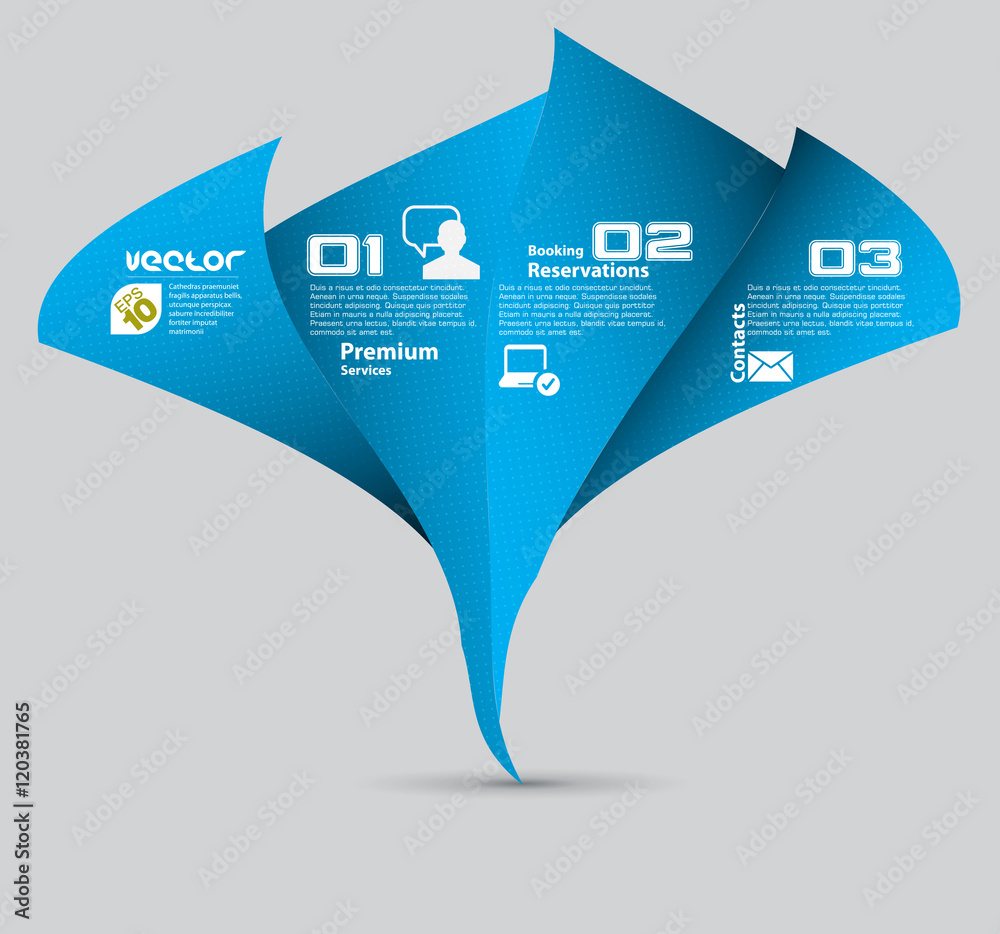 Poster editable menu for website. origami style.