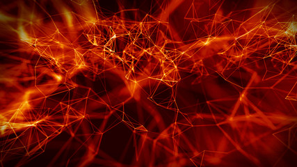 Abstract Fire red Geometrical Background ..Futuristic technology style. Neon Sign . HUD Element . Elegant . Big data visualization .