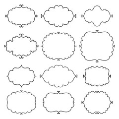 Vintage vector frames on white background