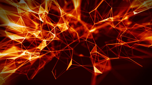 Abstract Fire red Geometrical Background ..Futuristic technology style. Neon Sign . HUD Element . Elegant . Big data visualization .
