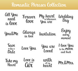 Vector romantic lettering