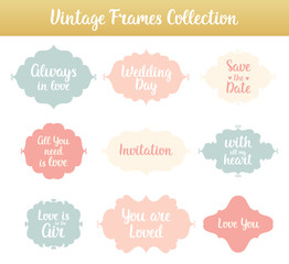 Vintage vector frames with phrases