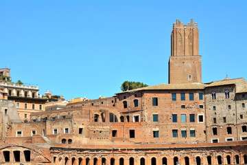 Fototapeta premium The old roman trajans market in Rome, Italy